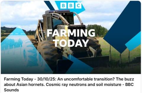 Image from BBC Sounds showing Farming Today image and logo