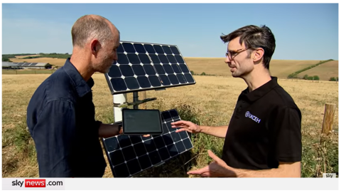 COSMOS-UK Technical Manager, Phil Vincent (right) speaks with Tom Clarke, Science and Technology Editor, Sky News