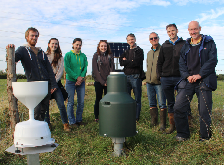COSMOS-UK team standing within the Chimney Meadows COSMOS-UK site in 2021